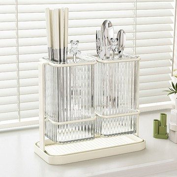 APP下單享點數9% 廚房透明筷子筒家用瀝水置物架放刀叉勺子的收納盒放筷子籠筷簍桶