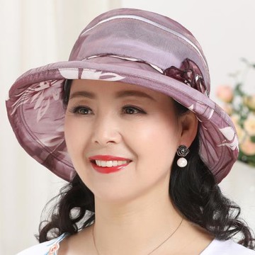 帽子女夏天遮陽帽中年媽媽太陽帽中老年人防曬沙灘帽春夏涼帽薄款