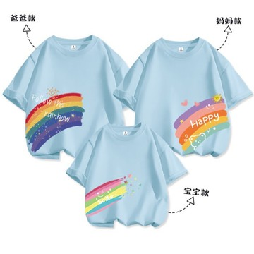 【小彬家】 彩虹童裝t卹親子裝  2026純棉短袖學生畢業季班服t卹表演服啦啦隊合唱t