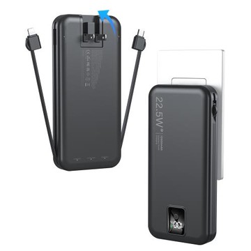 跨境UL2056/PSE認證自帶AC插頭充電寶快充帶線墻插兩用移動電源