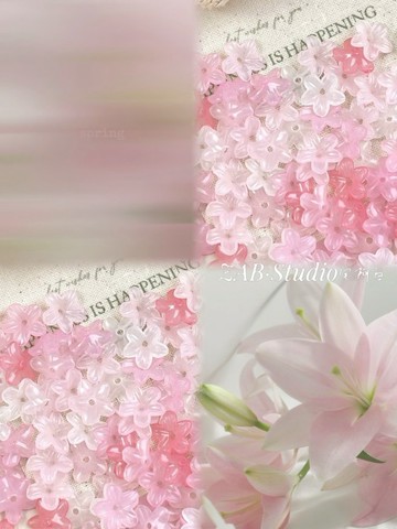 串珠手作💎 粉紅色繫亞克力小花托diy手串項鍊耳環髮夾掛件飾品配件散珠串珠 珠珠材料 串珠DIY  手作材料
