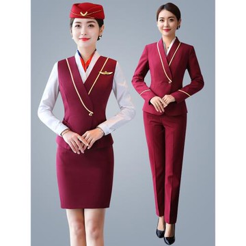 空姐制服職業學院馬甲套裝高鐵乘務員酒店前臺接待美容師工作服女