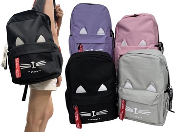 ~雪黛屋~SPYWALK 後背包中大容量可A4資夾外出休閒上學水瓶外袋SDW1001