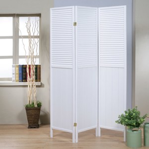 《C&B》雪之藏百葉三面屏風白色