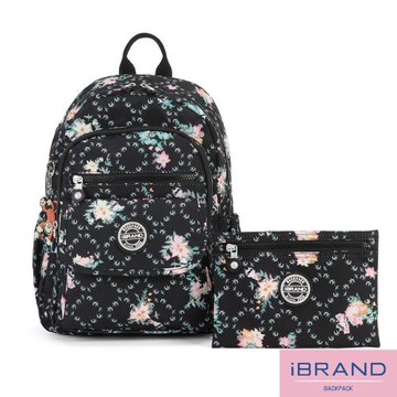 iBrand後背包 簡約輕盈尼龍多功能後背包-喵星花園