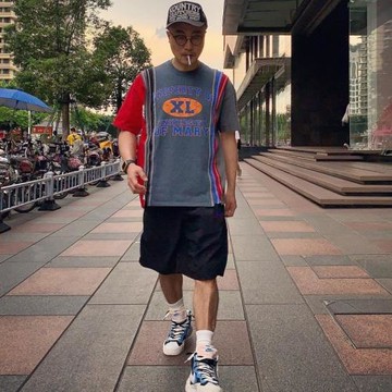 Needles track蝴蝶小眾潮牌美式百搭高街休閑寬松男士五分短褲子