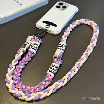 手機掛繩  戶外 防丟 耐用 高端馬尾辮手機掛繩斜挎撞色旅遊手腕帶包包小蜜蜂肩背繩防掉耐用
