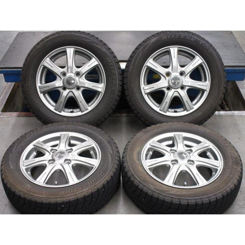 中古ホイールタイヤ 4本 155/65R13 ミルオス スタッドレス タイヤ 