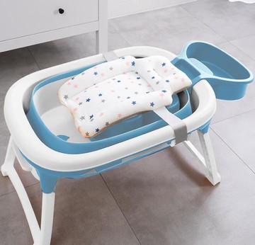 兒童洗澡桶寶寶洗澡盆泡澡桶摺疊浴桶嬰兒浴盆家用小孩洗澡小浴缸【摩可美家】