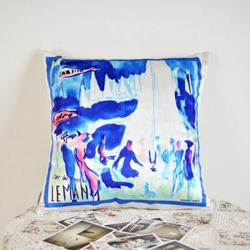 【協貿】簡約現代創意抽像水墨印花沙發方形抱枕含芯