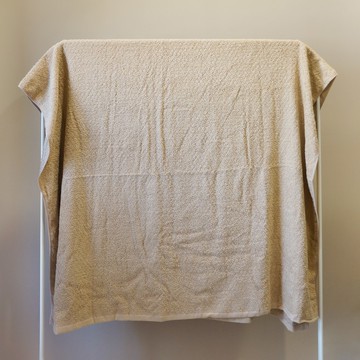 純棉24兩((菱格紋))奶茶色毛巾被 可當夏季冷氣空調毛毯(195*120cm)美容大毛巾 鋪床巾 純棉毛巾被 台灣製