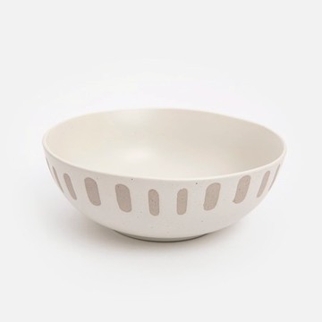 奧可利陶瓷湯碗17cm 灰條白