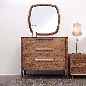 【D3原木家居】北美胡桃木玄關鏡 實木鏡