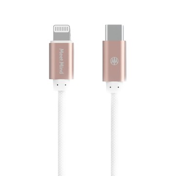 Meet Mind APPLE C-Lightning MFI cable 充電線 支援20V/3A PD快充  1.2m  白色  1條