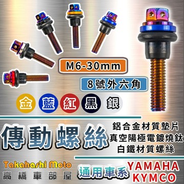 【五色供應】 白鐵鍍鈦 傳動螺絲 傳動蓋螺絲 傳動外蓋螺絲 燒鈦 雷霆S 勁戰 BWS FORCE DRG MMBCU