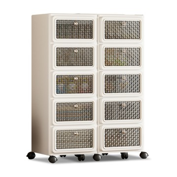 【Mr.box】70面寬復古風五層抽屜收納櫃-附滑輪 (白色)70面寬復古風五層櫃