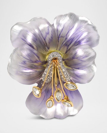 Pansy Lucite Crystal Pin