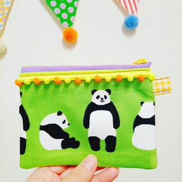 懶懶胖胖熊貓手作零錢包票卡包小物包