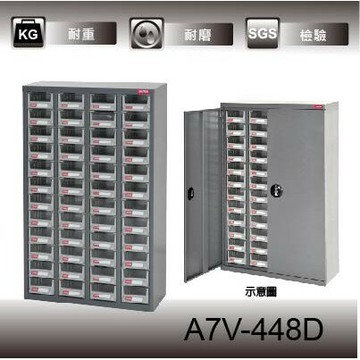 【耐重抽屜零件櫃】樹德 A7V-448D(加門型) 48格抽屜 裝潢 水電 維修 汽車 耗材 電子 3C 包膜 精密
