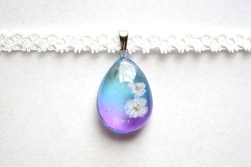 樹脂藝術 方形吊墜・夜色深處