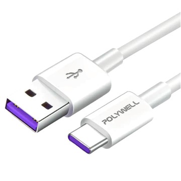 POLYWELL 寶利威爾 USB-A-USB-C 5A快充線  1m  PW15-W45-M670  1條