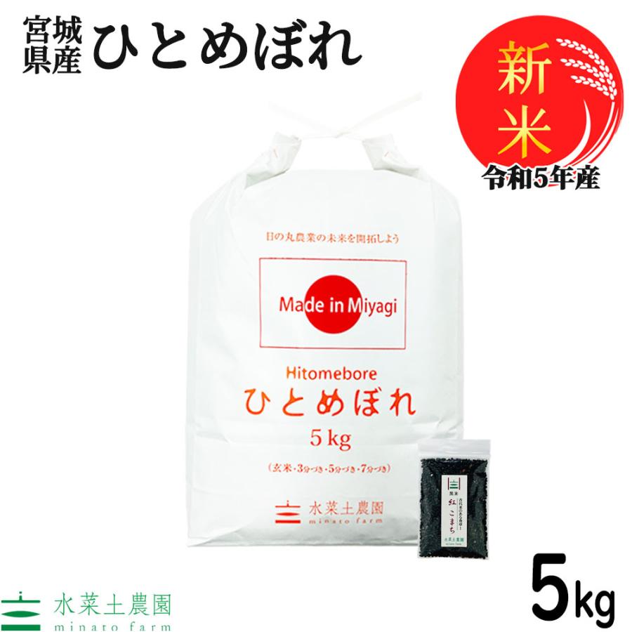 新米 米 お米 米5kg ひとめぼれ 白米 精米 令和5年産 宮城県産 古代米お試し袋付き