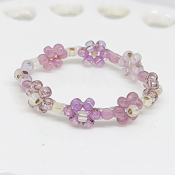 串珠 編織  花  戒指