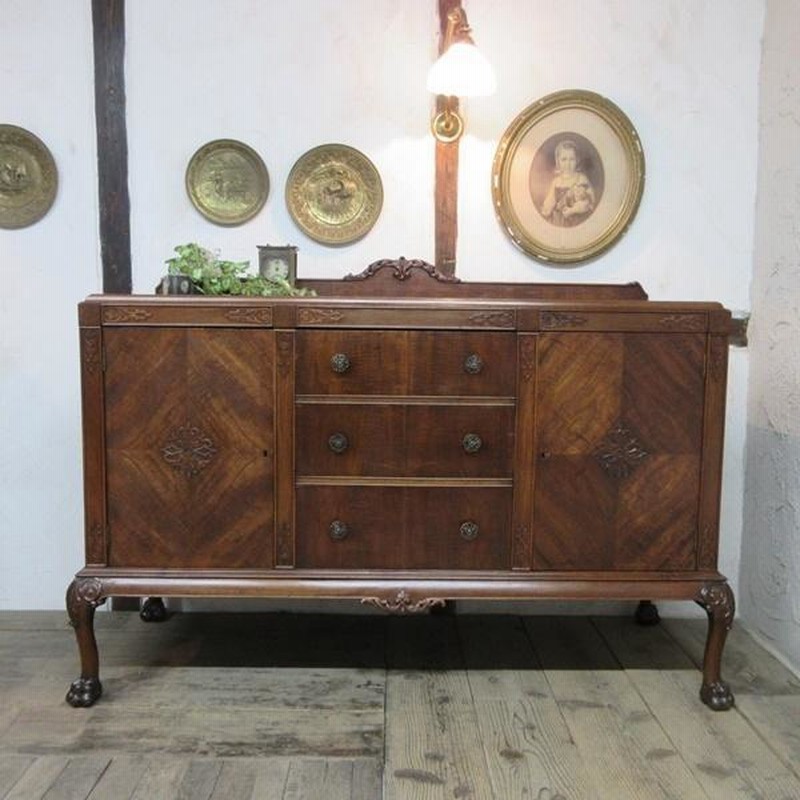 イギリス アンティーク 家具 キャビネット リビングボード 食器棚