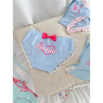 元氣多巴胺~少女甜美可愛女生三角褲無痕不夾臀內褲女純棉抗菌襠