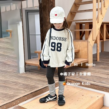 Orange Kids🍊【加絨】女童長袖衛衣 兒童休閑字母運動風衛衣 韓版童裝 女童保暖復合奧粒絨一體上衣 中大童裝