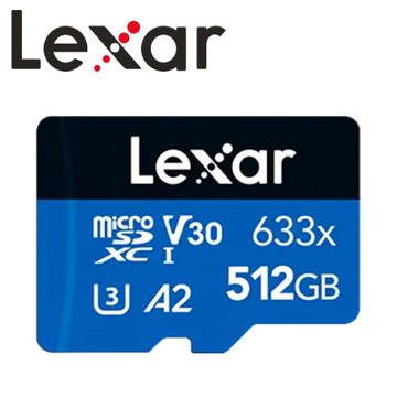 Lexar 雷克沙 512GB microSDXC 633x UHS-I A2 U3 V30 記憶卡
