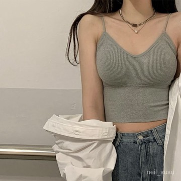 【限時特賣】背心女 吊帶背心 女生背心 辣妹背心 小可愛 辣妹吊帶背心女帶胸墊夏季外穿內搭性感美背內衣運動打底抹胸上衣