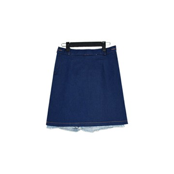 2021夏季新款歡樂頌2蔣欣機場同款百搭開叉拼接牛仔半身裙女裝潮