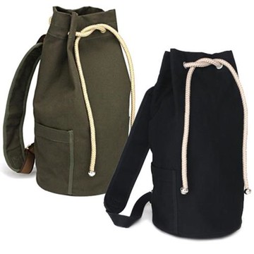 束口袋抽繩潮帆布包男包水桶包雙肩包運動大容量健身包水桶籃球包