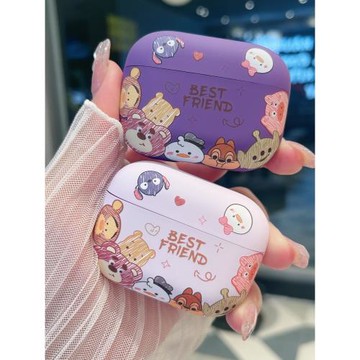 日韓卡通迪士尼圍觀小動物適用AirPodsPro保護套1/2代蘋果無線藍牙耳機殼AirPods3代女硅膠華強北5代軟殼防摔