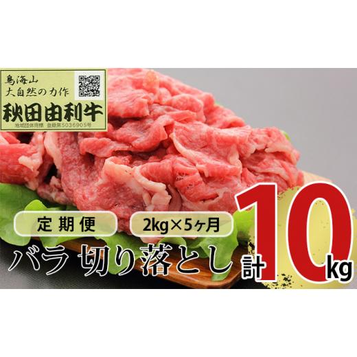 ふるさと納税 秋田県 にかほ市 《定期便》5ヶ月連続 秋田由利牛 バラ切り落とし 2kg（1kg×2パック）