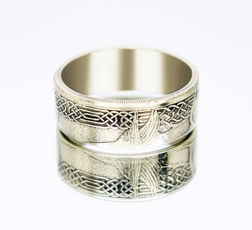 馬恩島硬幣戒指 1 磅 2017 年男士硬幣戒指 女士硬幣戒指