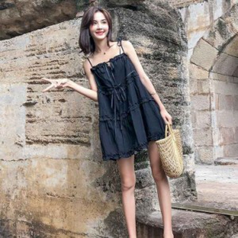 ワンピース キャミソール フレアワンピース ミニ ミニ丈 ショート 膝上 袖なし スクエアネック カシュクール 襟なし フレア フリル リボ 通販 Lineポイント最大6 0 Get Lineショッピング