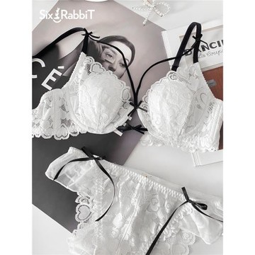 (免運)六只兔子小心機內衣女性感網紗蕾絲兔耳杯大胸顯瘦軟支撐文胸胸罩