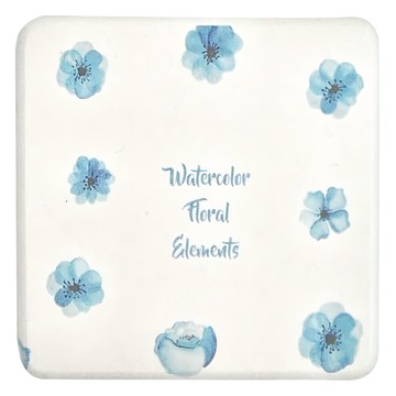 方形小清新杯墊 6個  10 x 10 x 0.9cm  藍色意想  1組