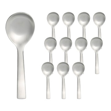 let's cook 樂司廚品 不銹鋼中台匙 細緻手感易取握弧型 表面髮絲紋路  12支