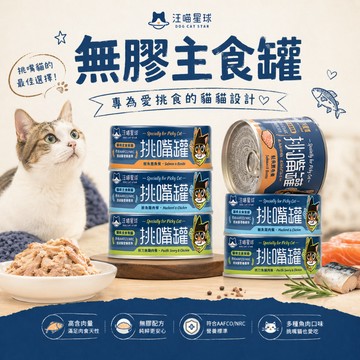 汪喵星球 挑嘴罐 無膠主食罐 貓罐 罐頭 貓咪罐 無膠主食 貓主食 無膠罐 主食罐