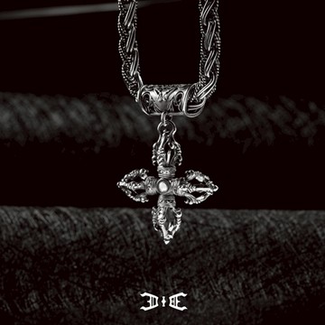 【JK銀飾】十方界金剛杵／925純銀＋5mm麻花銀鍊【項鍊、man】