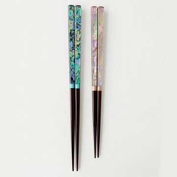 【結婚禮物】若狭塗 雅貝漆器夫妻對筷 /附木盒