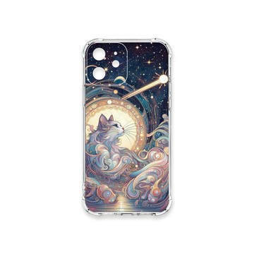 iPhone 12 mini 殼 TRON IPhone 12 MINI 夏夜流星與貓 四角防摔殼 手機殼
