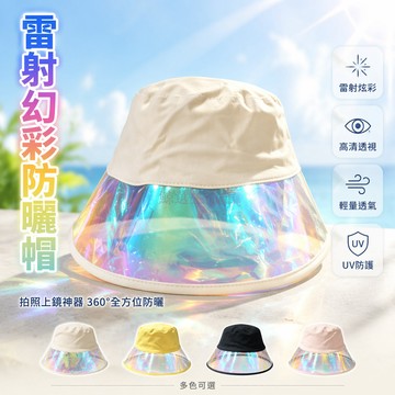 桃園出貨✨ 透明防曬漁夫帽 雷射學生男女戶外旅遊遮陽帽 太陽帽拍照專用