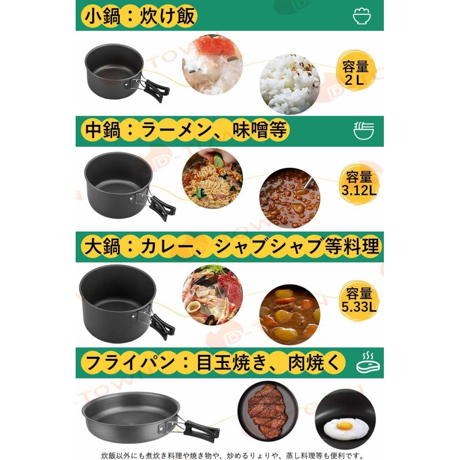 キャンプクッカーセット アウトドアクッカーEZCAMP 登山用鍋 アウトドア 鍋 5個セット キャンプ 食器セット 鍋  アウトドア 食器 キャンプ フライパン 調理器具