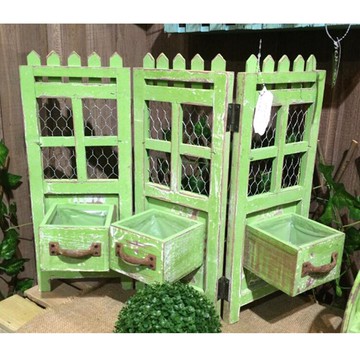 法式鄉村做舊花架屏風 咖啡店酒吧服裝店鋪櫥窗擺件 園藝雜貨1入