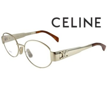 【CELINE】亞洲版 凱旋門復古金屬圓框光學眼鏡 CL50140U 030 淡金 公司貨