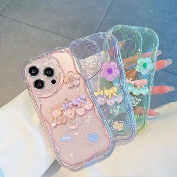 草莓櫻桃立體公仔適用三星a55手機殼硅膠s24ultra女款s23/s22/s21+創意s20fe高級a71a35a34a32防摔a54a52a14